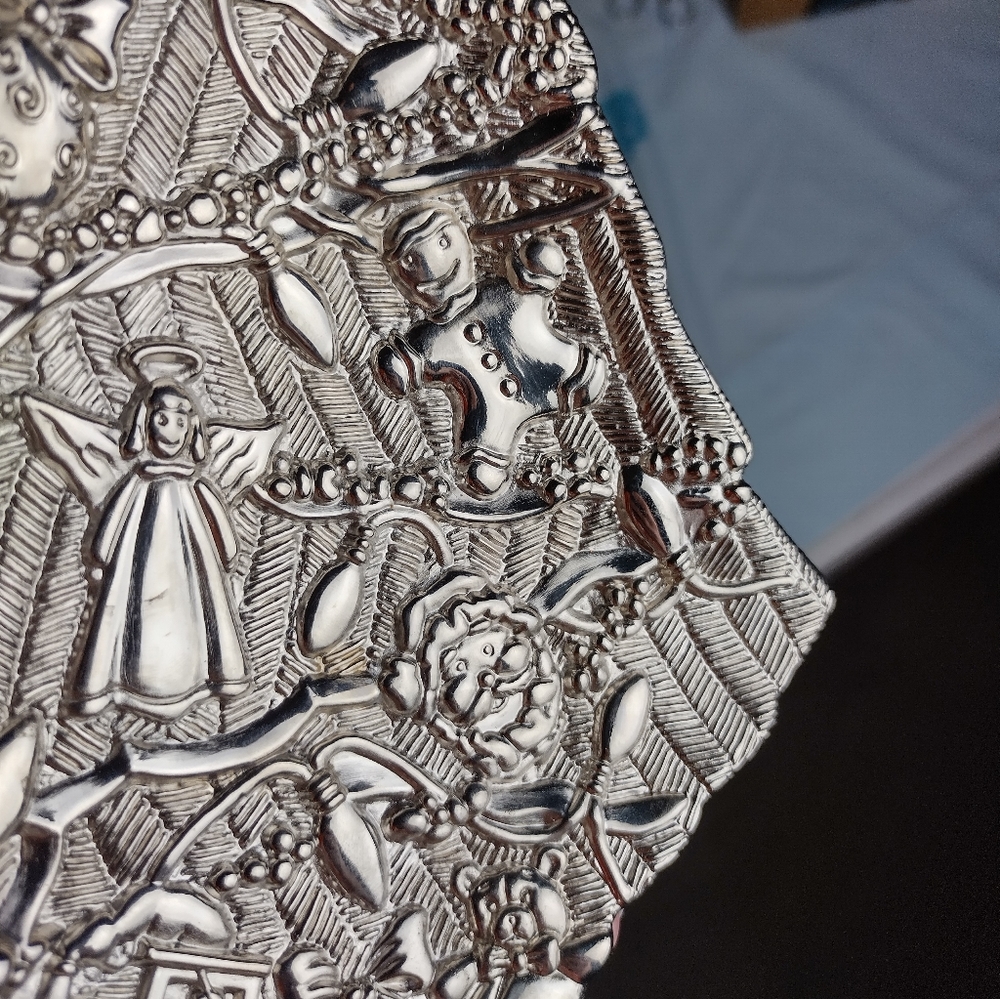 Gorham Lenox Silver Plated Christmas Tree Treat Dish Metal Candy Dish 9x6in - Picture 8 of 16